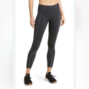 Outdoor Voices Black Leggings with Colorful Accents